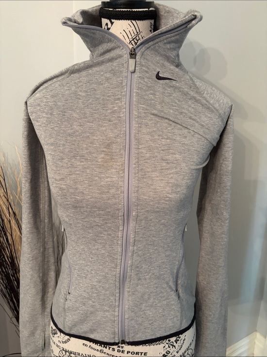 Nike Jackets & Blazers - Nike DRI-FIT Heather Gray Full-Zip Jacket with High Collar XS